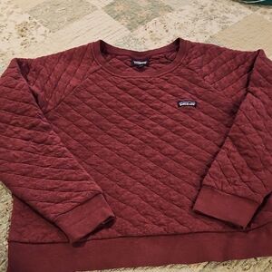 Womens Quilted Burgundy Sweater